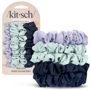 imageKitsch Satin Scrunchies for Women  No Crease Hair Ties for Girls  Scrunchies For All Hair Types and Textures Perfect for Day or Night  Ideal Gifts for Women  Assorted Cherry Blossom 5pcsGarden Bouquet 5 pcs
