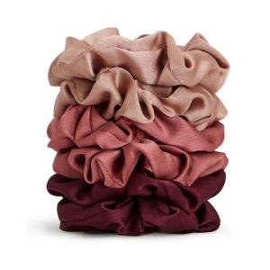 imageKitsch Satin Scrunchies for Women  No Crease Hair Ties for Girls  Scrunchies For All Hair Types and Textures Perfect for Day or Night  Ideal Gifts for Women  Assorted Cherry Blossom 5pcsMulberry Spice