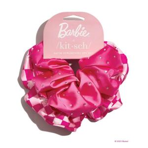 imageKitsch Satin Scrunchies for Women  No Crease Hair Ties for Girls  Scrunchies For All Hair Types and Textures Perfect for Day or Night  Ideal Gifts for Women  Assorted Cherry Blossom 5pcsPink