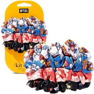 imageKitsch Satin Scrunchies for Women  No Crease Hair Ties for Girls  Scrunchies For All Hair Types and Textures Perfect for Day or Night  Ideal Gifts for Women  Assorted Cherry Blossom 5pcsMulticolor