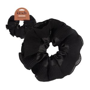 imageKitsch Satin Scrunchies for Women  No Crease Hair Ties for Girls  Scrunchies For All Hair Types and Textures Perfect for Day or Night  Ideal Gifts for Women  Assorted Cherry Blossom 5pcsBlack 1pc