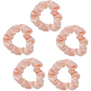 imageKitsch Satin Scrunchies for Women  No Crease Hair Ties for Girls  Scrunchies For All Hair Types and Textures Perfect for Day or Night  Ideal Gifts for Women  Assorted Cherry Blossom 5pcsBlush