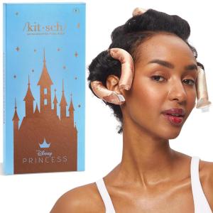 imageKitsch XL Flexi Rods for Heatless Curls Overnight  Soft Velvet Hair Rollers for Women  Hair Curlers to Sleep In  Eucalyptus 4pcsDisney Princess