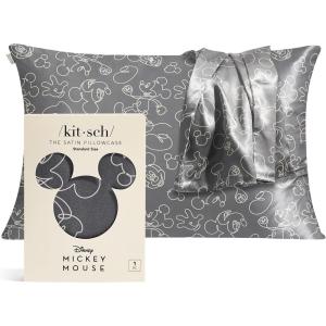 imageKitsch x Bridgerton Satin Pillowcase with Zipper for Hair Skin Softer Than Silk Pillow Cases WrinkleFree Cooling Satin Pillow Covers Bridgerton  Toile De Blue Standard Size 19quotx26quotDisney  Minnie Malist