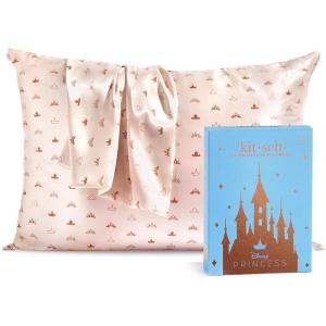 imageKitsch x Bridgerton Satin Pillowcase with Zipper for Hair Skin Softer Than Silk Pillow Cases WrinkleFree Cooling Satin Pillow Covers Bridgerton  Toile De Blue Standard Size 19quotx26quotDisney  Desert Crown