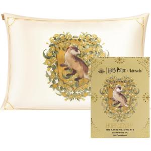 imageKitsch x Bridgerton Satin Pillowcase with Zipper for Hair Skin Softer Than Silk Pillow Cases WrinkleFree Cooling Satin Pillow Covers Bridgerton  Toile De Blue Standard Size 19quotx26quotHarry Potter  Hufflepuff