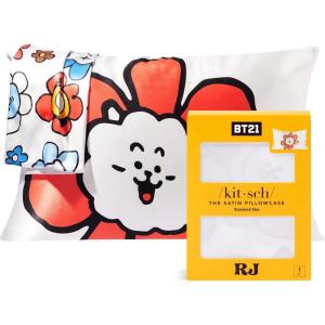 imageKitsch x Bridgerton Satin Pillowcase with Zipper for Hair Skin Softer Than Silk Pillow Cases WrinkleFree Cooling Satin Pillow Covers Bridgerton  Toile De Blue Standard Size 19quotx26quotBt21  Rj