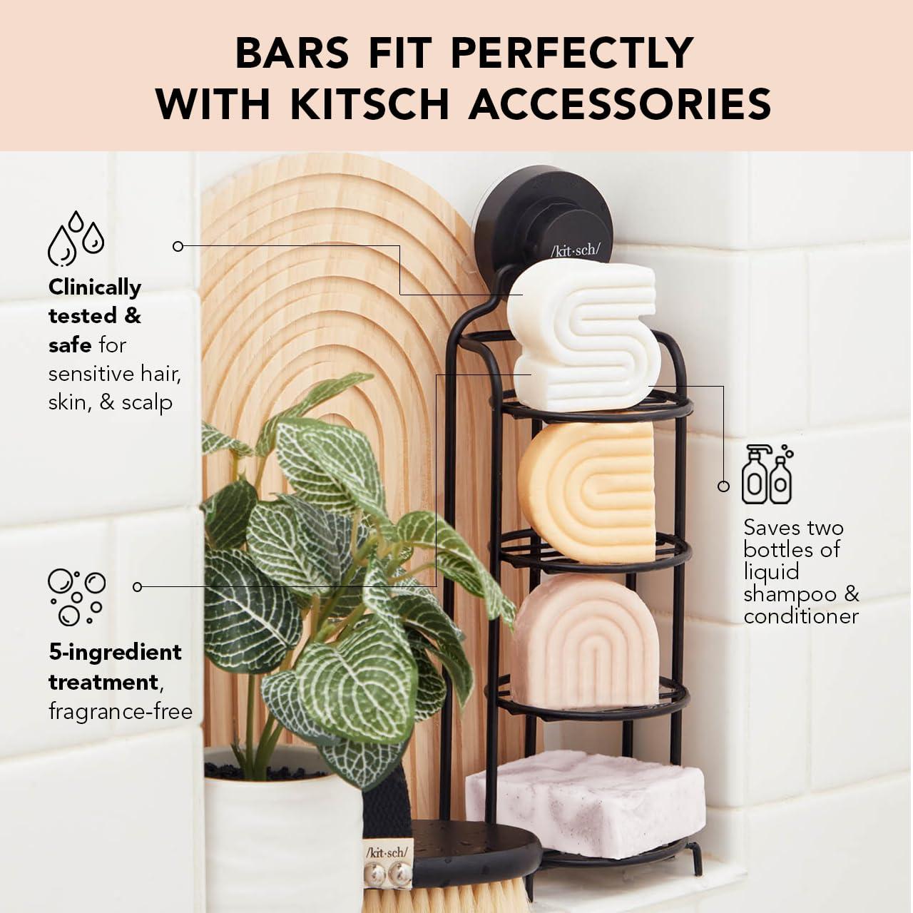 imageKitsch 2in1 Shampoo Bar and Body Wash  Ultra Sensitive Vegan ampamp Natural 5Ingredient Formula Bar Soap for Hair ampamp Body  ScentFree ParabenFree  For Sensitive Scalp ampamp Skin  32 oz