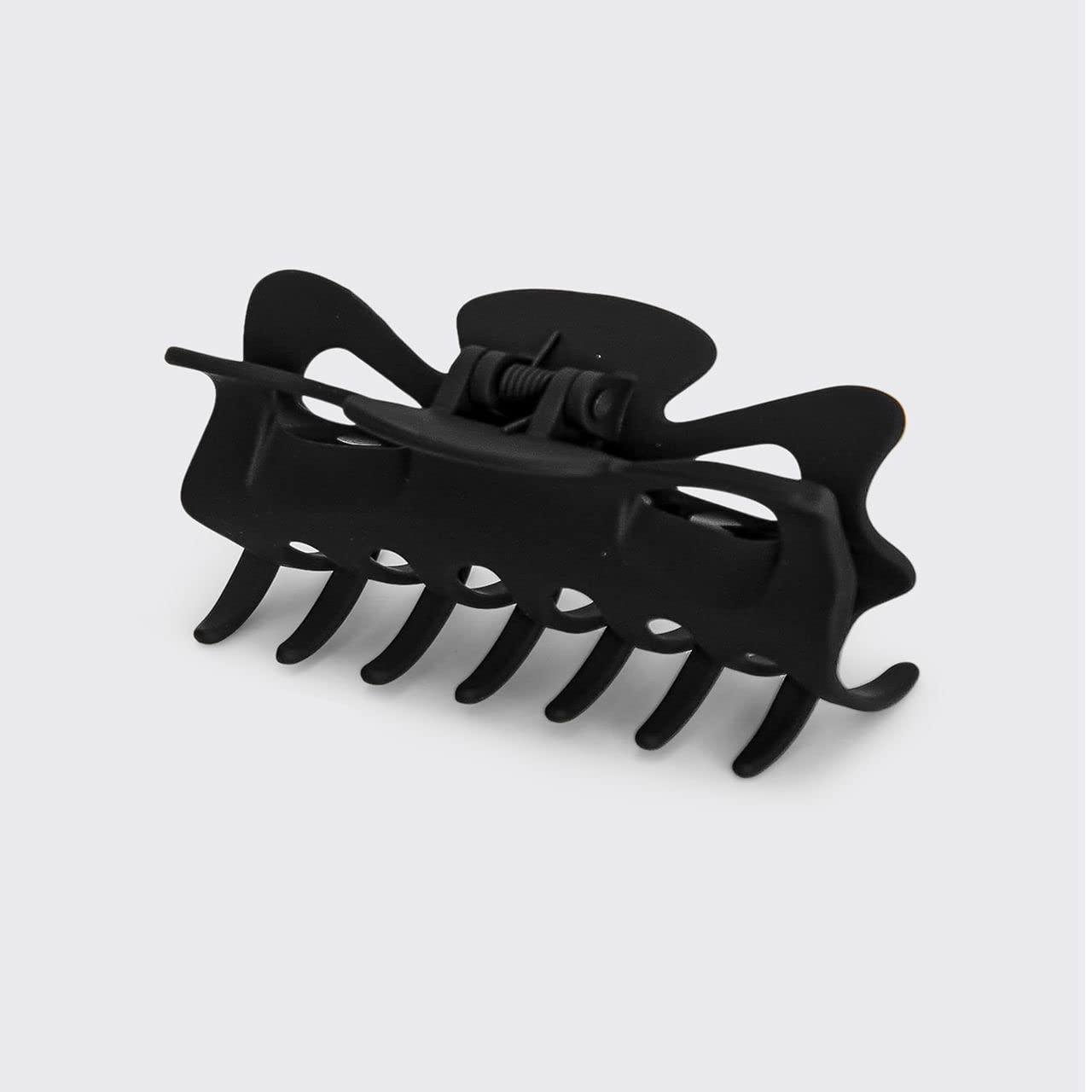 imageKitsch 5 Inch Large Claw Clips for Thick and Long Hair  Strong Grip Jumbo Claw Clip for AllDay Hold  2pcs Matte Oversized Hair Accessories  Ideal Gifts for Women  Black ampamp Tortoise DesignBlack