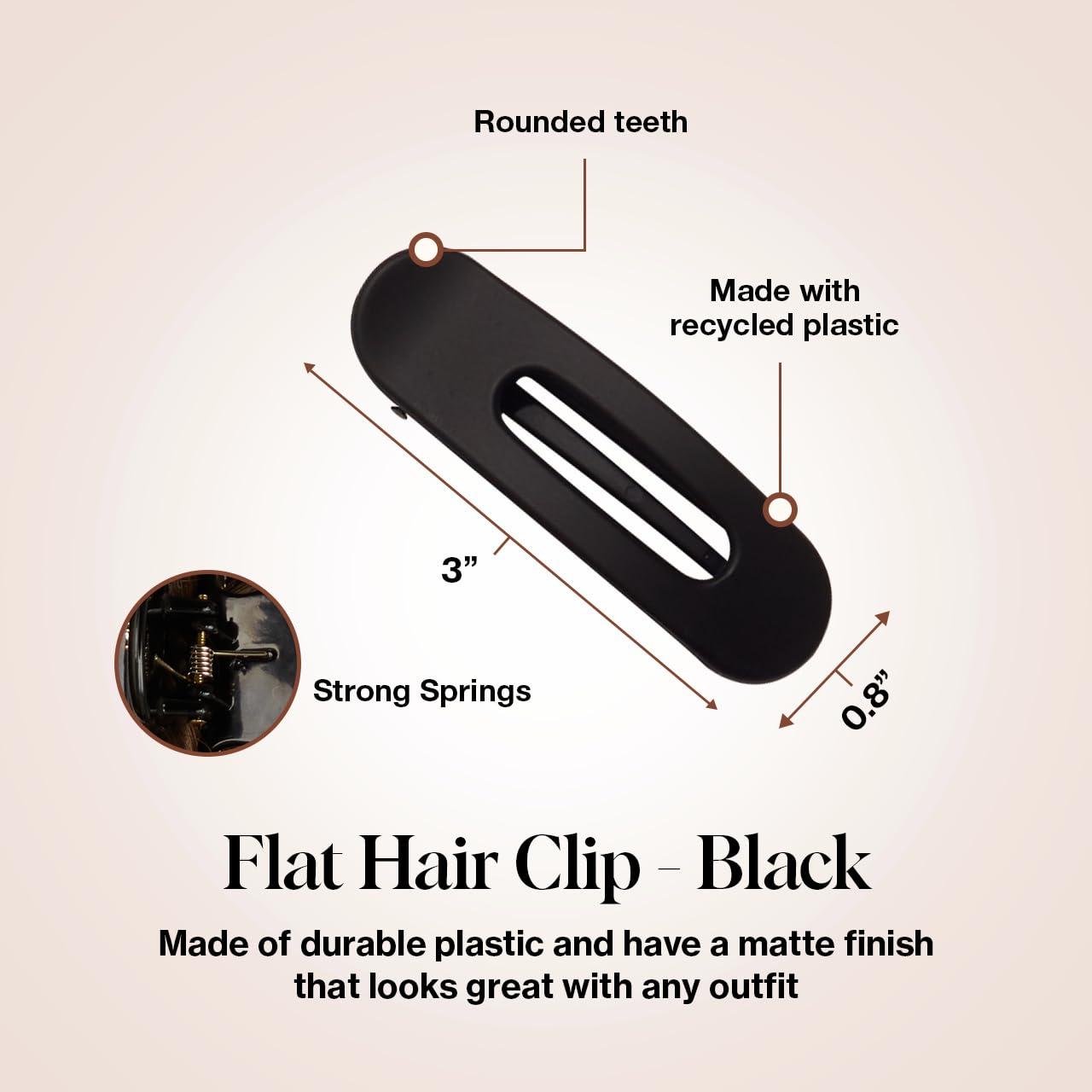 imageKitsch Assorted Hair Claw Clips Recycled Plastic Clips Large Medium and Small Sizes for Styling Thick or Thin Hair Versatile and Sustainable Hair Claws Set of 3 Black and TortoiseBlack  Tortoise Rectangle