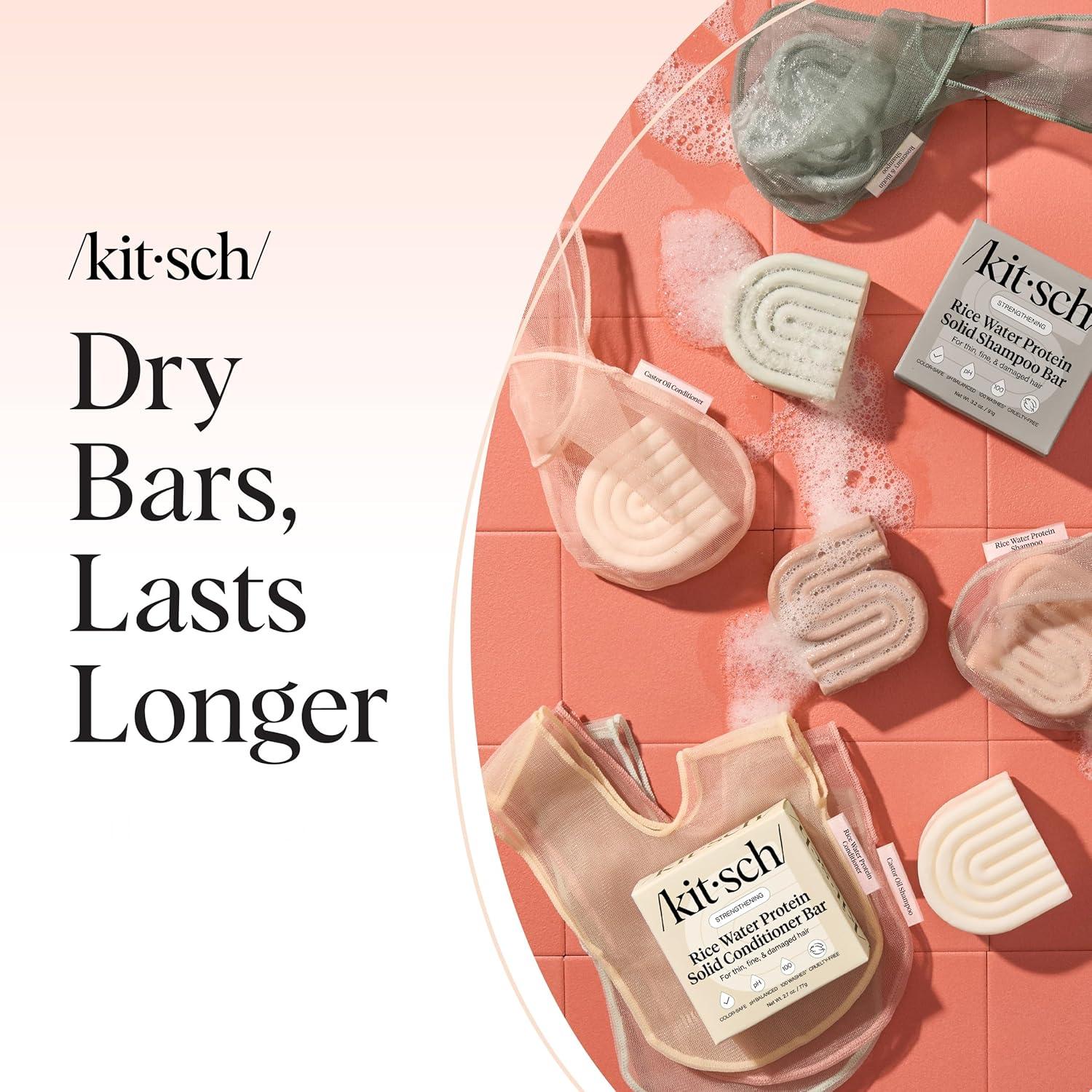 imageKitsch Bar Soap Saver Bag  Patented Mesh Bag Soap Holder for Castor Oil Shampoo Bar with Tag Identifier  Extends Use ampamp Prevents Soggy Mess  Recycled Mesh Beauty Pouch EcoFriendlyCastor Oil Conditioner Bar Bag