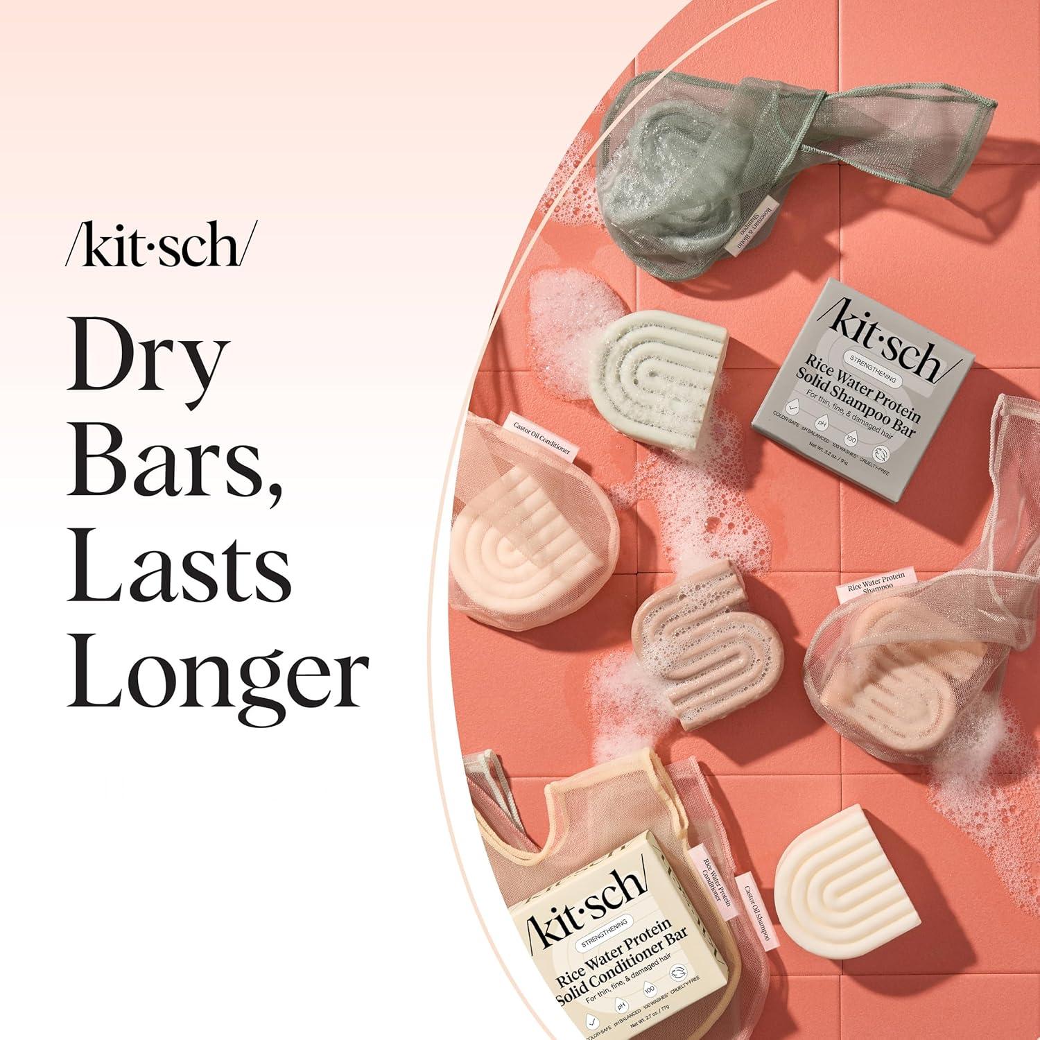 imageKitsch Bar Soap Saver Bag  Patented Mesh Bag Soap Holder for Castor Oil Shampoo Bar with Tag Identifier  Extends Use ampamp Prevents Soggy Mess  Recycled Mesh Beauty Pouch EcoFriendlyRosemary  Biotin Shampoo Bar Bag