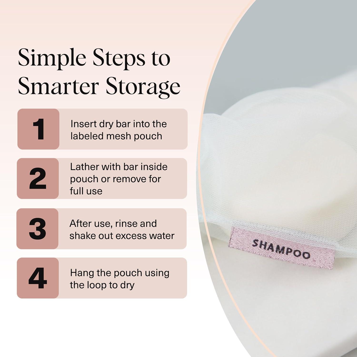 imageKitsch Bar Soap Saver Bag  Patented Mesh Bag Soap Holder for Shampoo and Conditioner Bars  Extends Use ampamp Prevents Soggy Mess  Recycled Mesh Beauty Pouch EcoFriendly  BlackMint