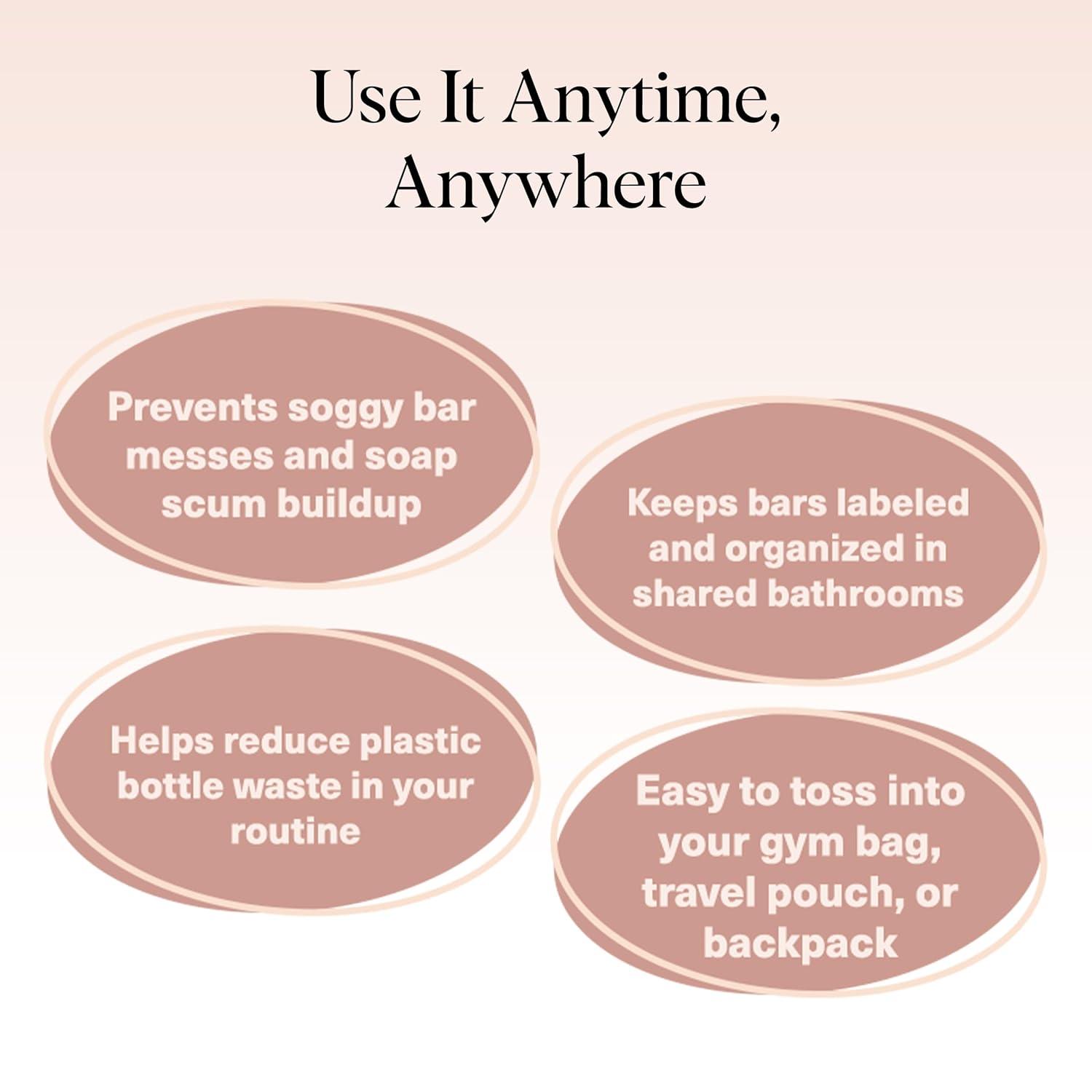 imageKitsch Bar Soap Saver Bag  Patented Mesh Bag Soap Holder for Shampoo and Conditioner Bars  Extends Use ampamp Prevents Soggy Mess  Recycled Mesh Beauty Pouch EcoFriendly  BlackBlack