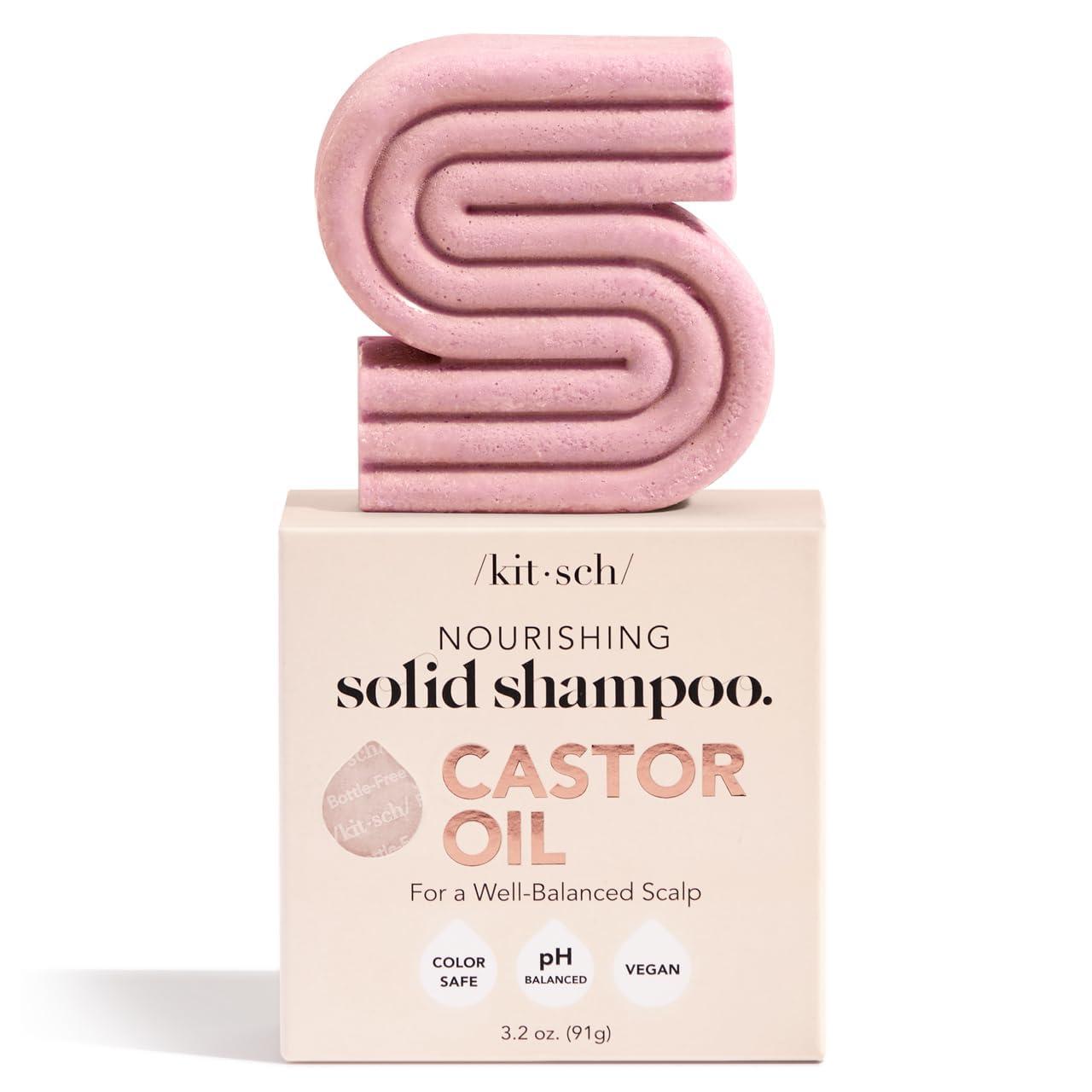imageKitsch Castor Oil Shampoo Bar Soap  Hydrating ampamp Moisturizing Hair Care  Organic Castor Oil Solid Shampoo for Hair Growth ampamp Scalp Nourishment  Silicone ampamp ParabenFree Vegan Made in USA  32ozCastor Oil Nourishing Shampoo Bar NEW