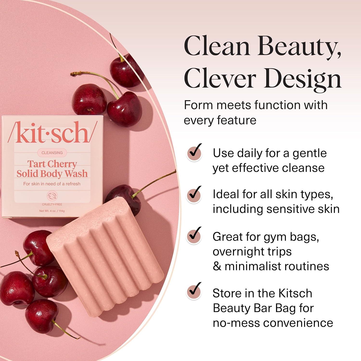 imageKitsch Cleansing Tart Cherry Soap Bar with Refreshing Scent  EcoFriendly Body Wash Women Love  Cherry Solid Bar Soap for Daily Use  Silicone Sulfate and Paraben Free Made in USA  4oz