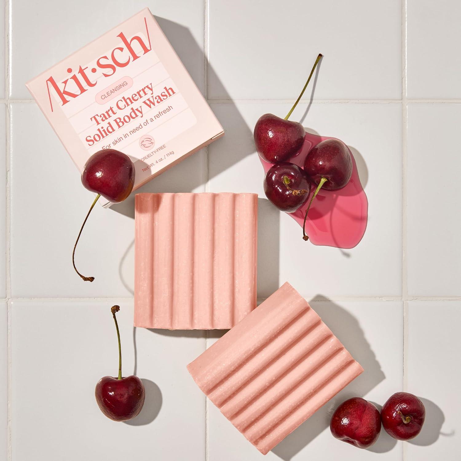 imageKitsch Cleansing Tart Cherry Soap Bar with Refreshing Scent  EcoFriendly Body Wash Women Love  Cherry Solid Bar Soap for Daily Use  Silicone Sulfate and Paraben Free Made in USA  4oz