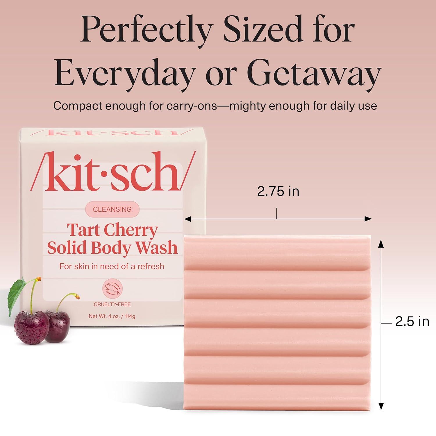 imageKitsch Cleansing Tart Cherry Soap Bar with Refreshing Scent  EcoFriendly Body Wash Women Love  Cherry Solid Bar Soap for Daily Use  Silicone Sulfate and Paraben Free Made in USA  4oz