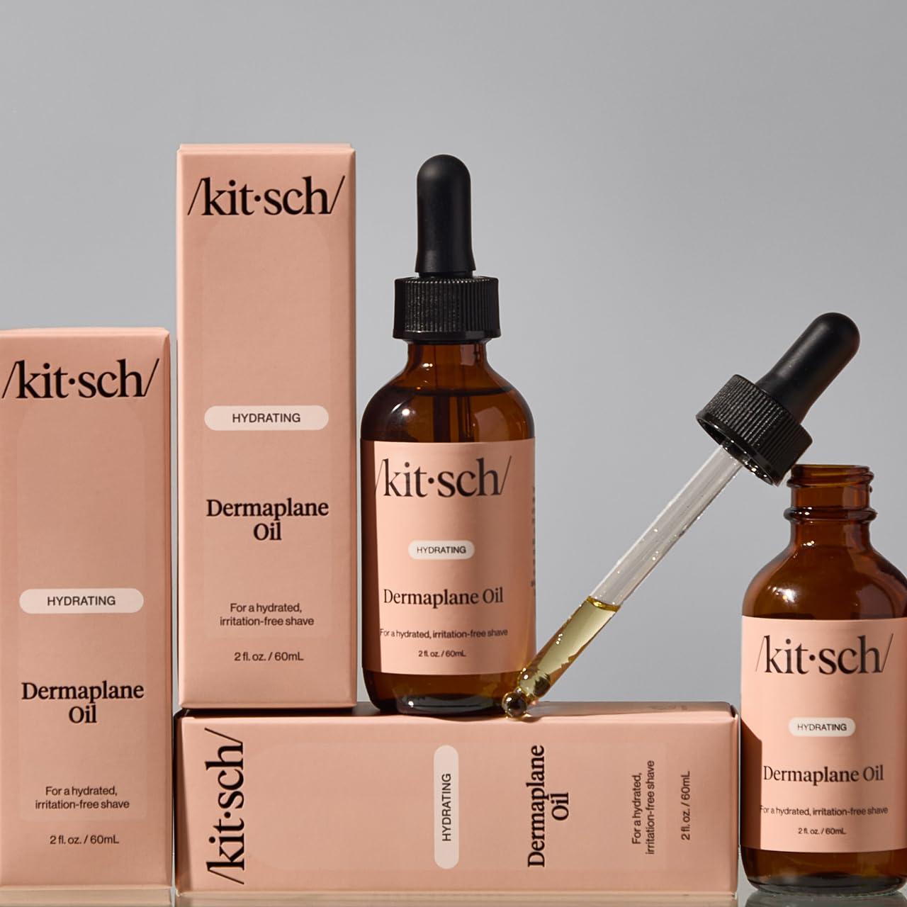 imageKitsch Dermaplane Face Oil with Jojoba ampamp Argan Oil  Hydrating Facial Formula for Dermaplaning Tool Gua Sha ampamp Razor Use  IrritationFree Shave Oil for Soft Radiant Skin  2oz