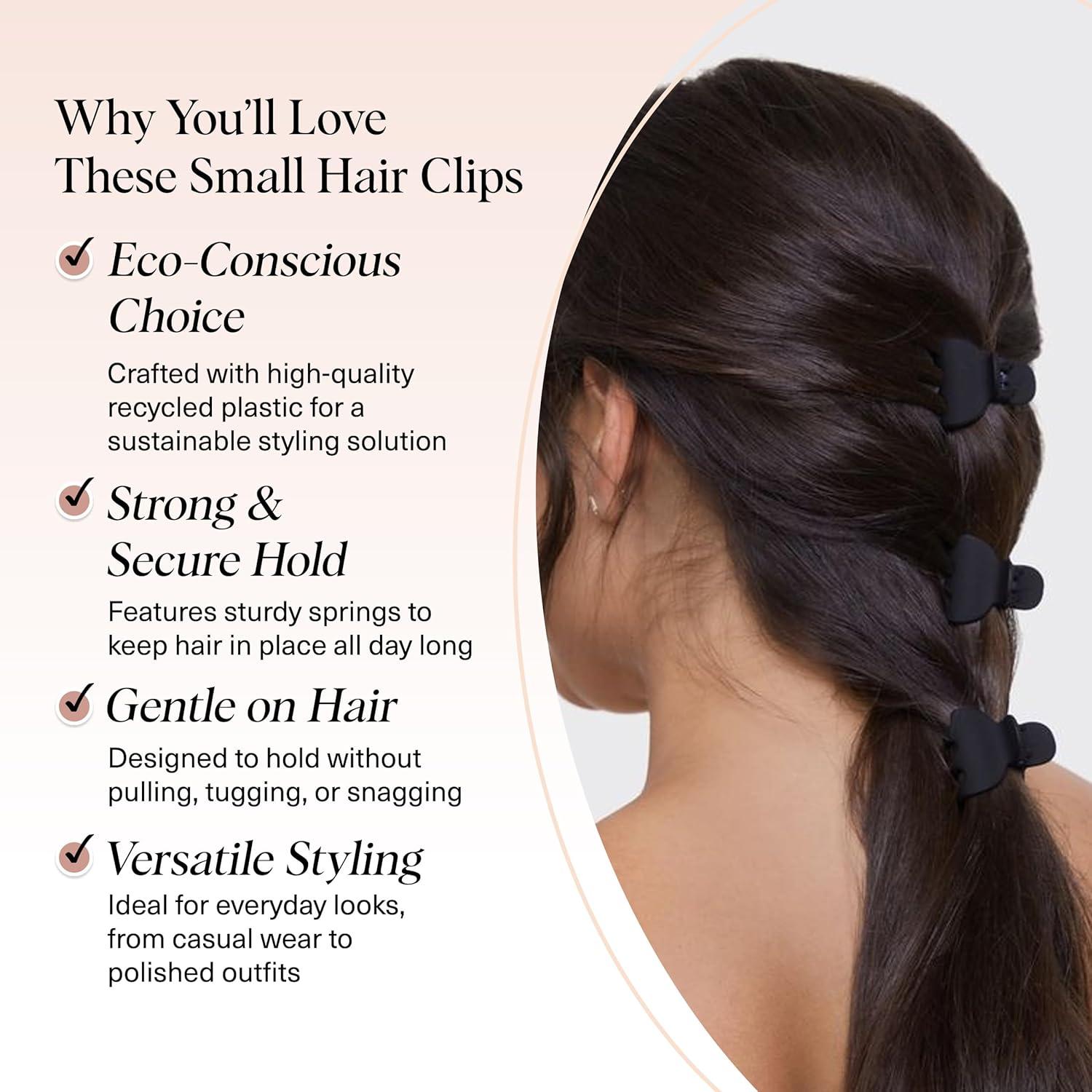 imageKitsch EcoFriendly Medium Claw Clips  Cute ampamp Stylish Short Hair Accessories for Women Girls  Ideal Size for Any Hairstyles  Ideal Gifts for Women 2pcs Black ampamp Tortoise6 Count Pack of 1