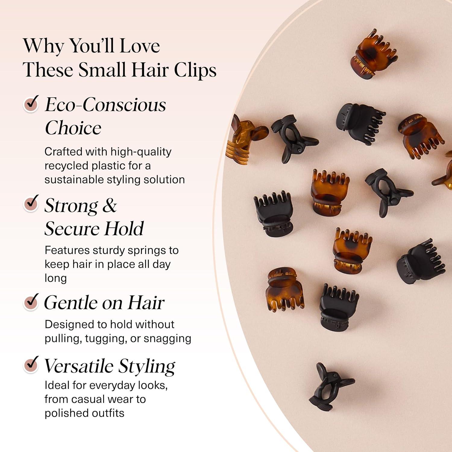 imageKitsch EcoFriendly Medium Claw Clips  Cute ampamp Stylish Short Hair Accessories for Women Girls  Ideal Size for Any Hairstyles  Ideal Gifts for Women 2pcs Black ampamp Tortoise16 Count Pack of 1