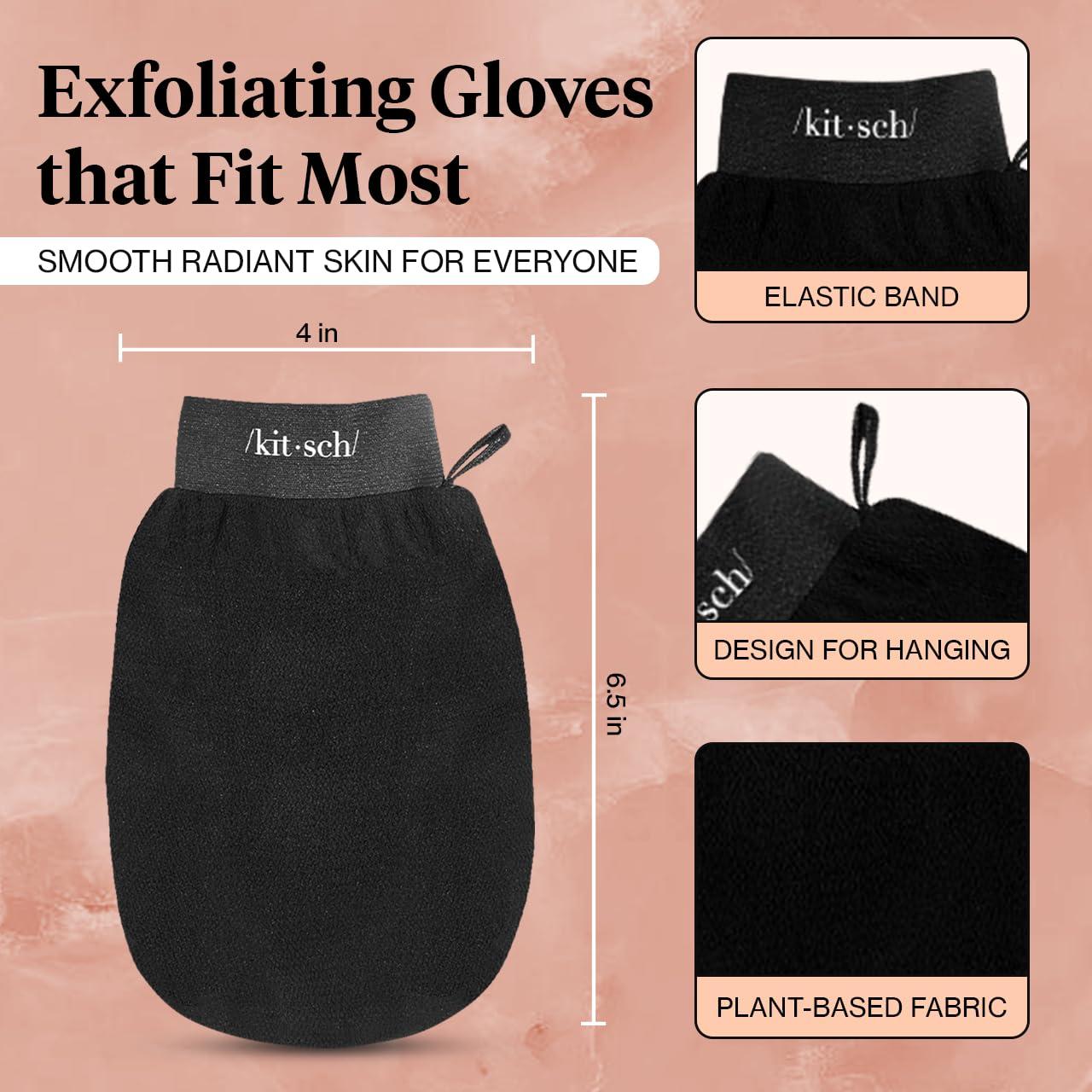 imageKitsch Exfoliating Glove  Korean Exfoliating Mitt ampamp Deep Exfoliating Body Scrubber for Shower Bath  Body Exfoliator Dead Skin Remover  Skin Care for Smooth Renewed Skin  1pc LeopardBlack