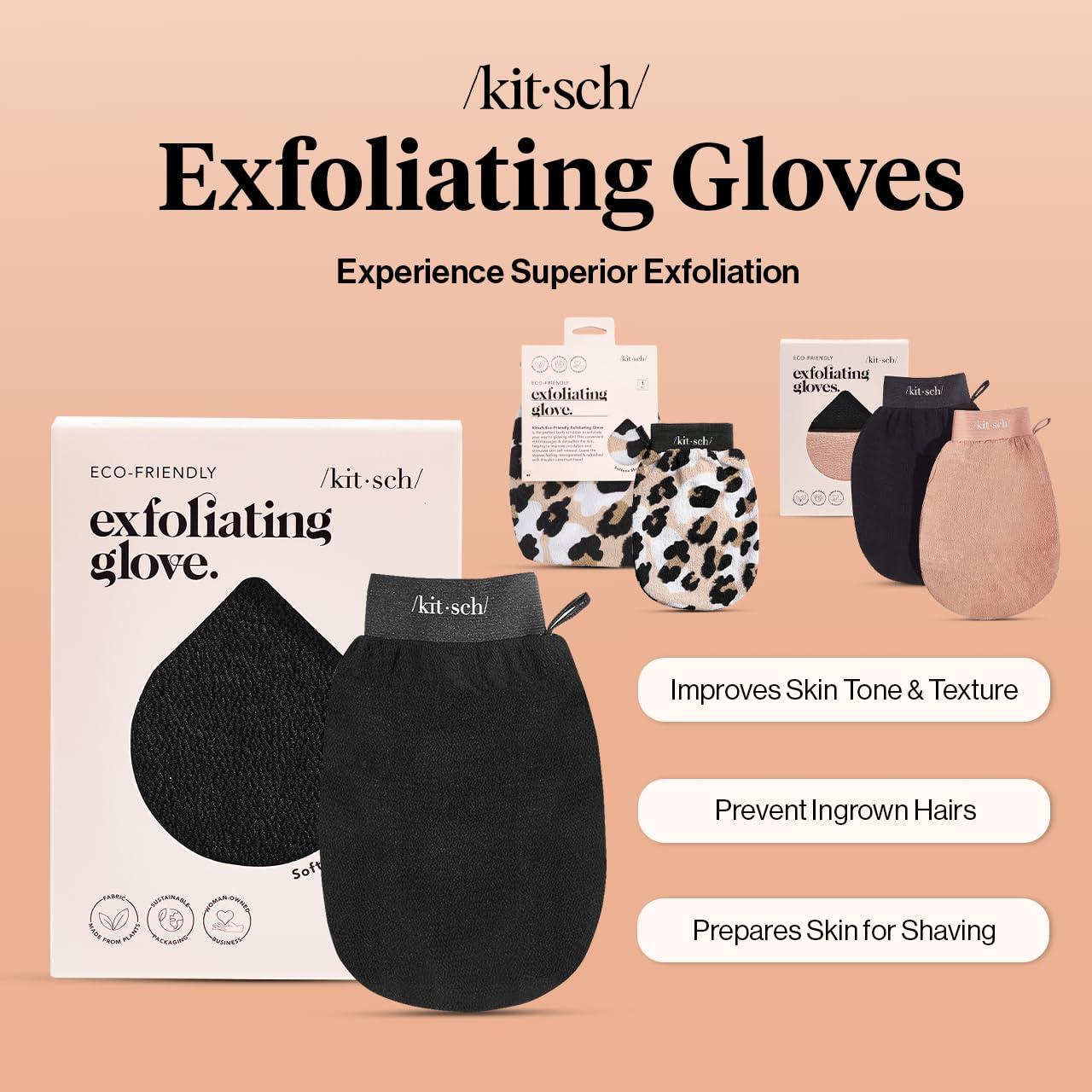 imageKitsch Exfoliating Glove  Korean Exfoliating Mitt ampamp Deep Exfoliating Body Scrubber for Shower Bath  Body Exfoliator Dead Skin Remover  Skin Care for Smooth Renewed Skin  1pc LeopardBlack