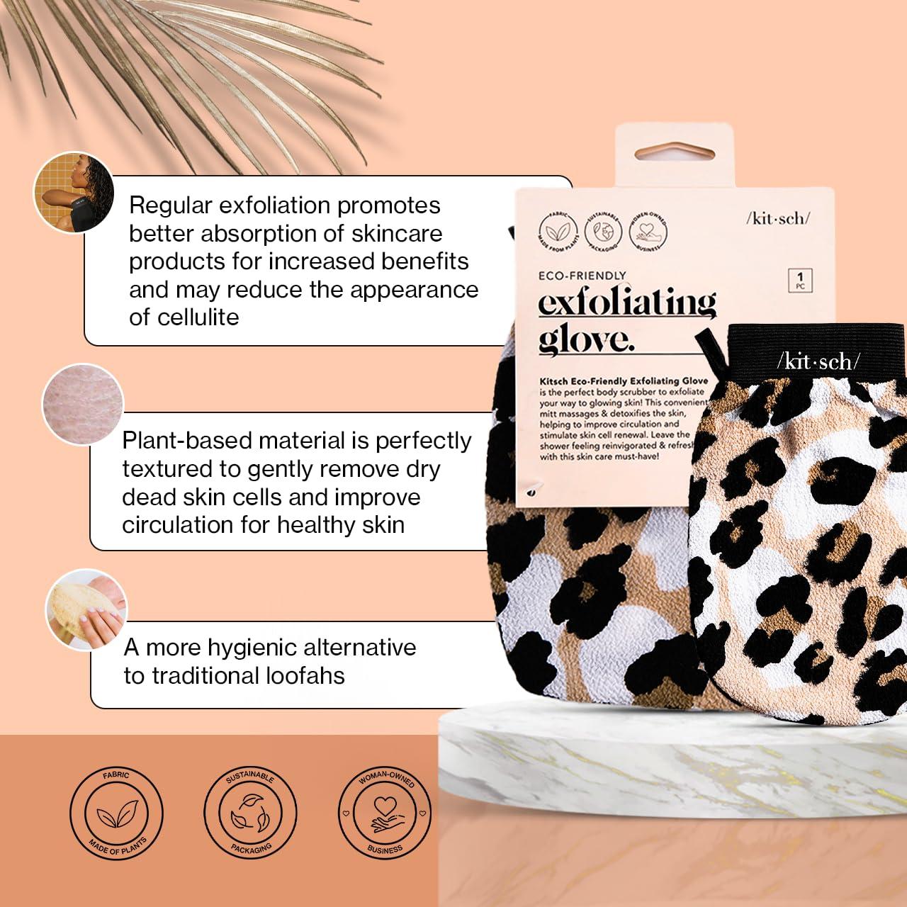 imageKitsch Exfoliating Glove  Korean Exfoliating Mitt ampamp Deep Exfoliating Body Scrubber for Shower Bath  Body Exfoliator Dead Skin Remover  Skin Care for Smooth Renewed Skin  1pc LeopardLeopard