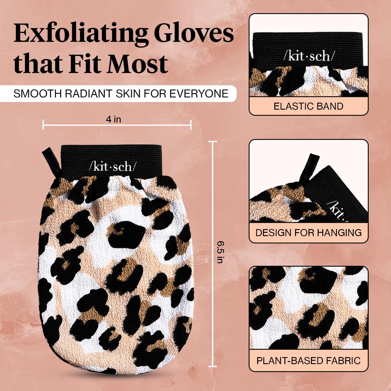 imageKitsch Exfoliating Glove  Korean Exfoliating Mitt ampamp Deep Exfoliating Body Scrubber for Shower Bath  Body Exfoliator Dead Skin Remover  Skin Care for Smooth Renewed Skin  1pc LeopardLeopard