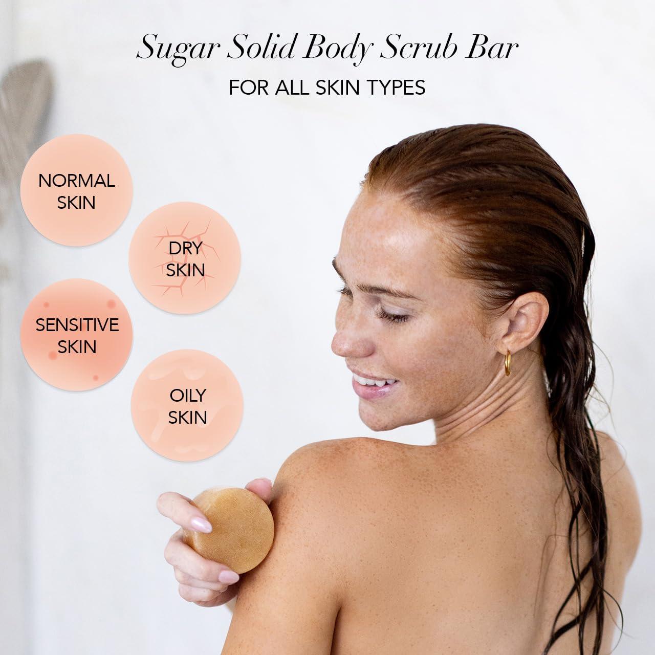 imageKitsch Exfoliating Sugar Scrub for Body  All Natural Body Scrub Bar Soap for Smooth Hydrated ampamp Glowing Skin  Vegan Soap Bar Exfoliator for Men and Women  Made in the USA  4 oz