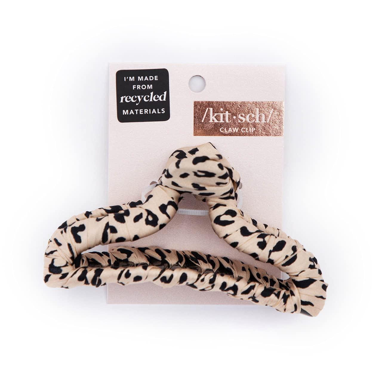 imageKitsch FabricWrapped Claw Clip Medium Open Shape Hair Clips for Women Medium Hair Claw Clips ampamp Jaw Clips Claw Clips for Thick Hair Claw Hair Clips for Girls 1pc Leopard