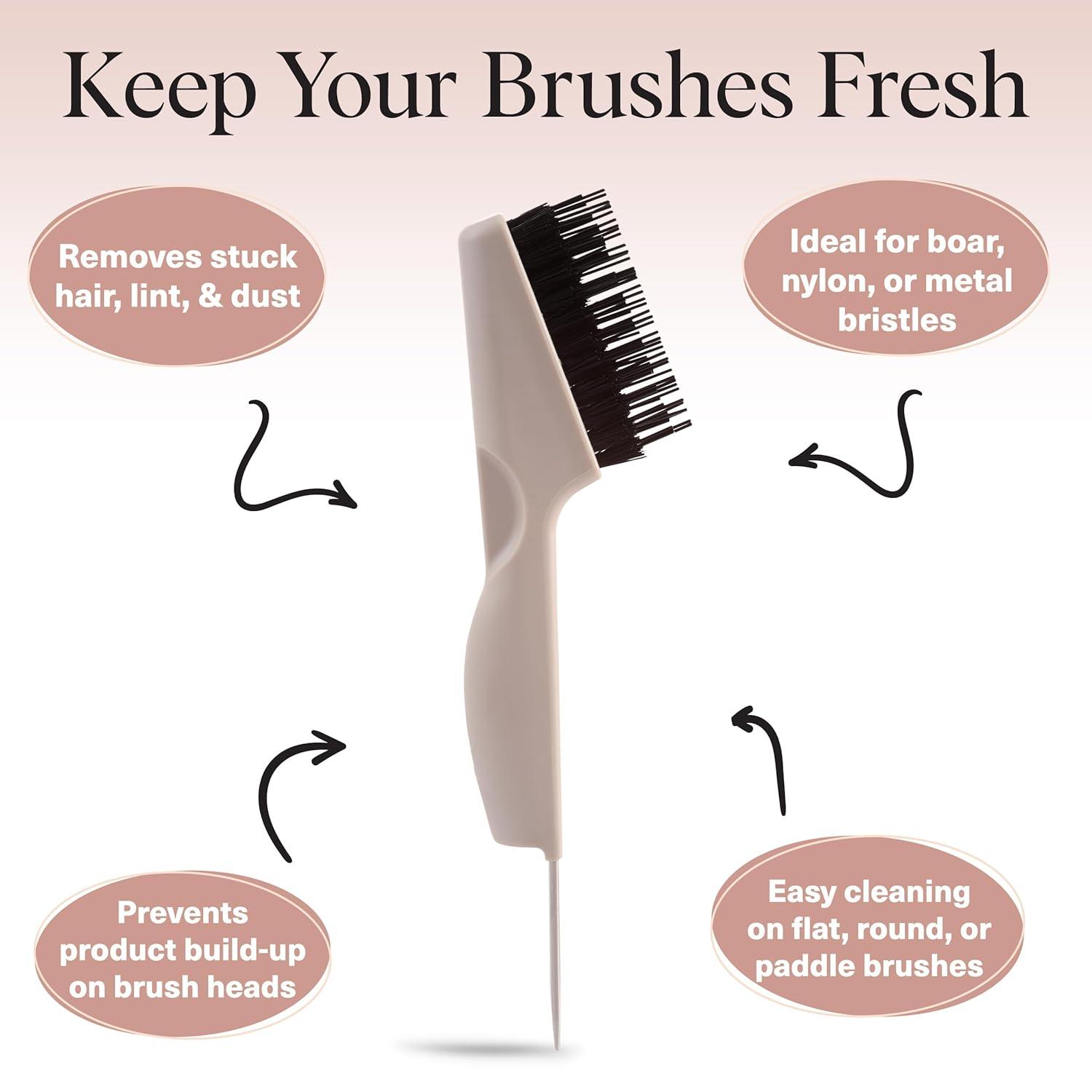 imageKitsch Hair Brush Cleaner Tool  DoubleSided 2in1 Brush Cleaner for Hair Brushes ampamp Combs  EcoFriendly Cleaning Tool with Pick ampamp Bristles  Hair Stylist Essentials
