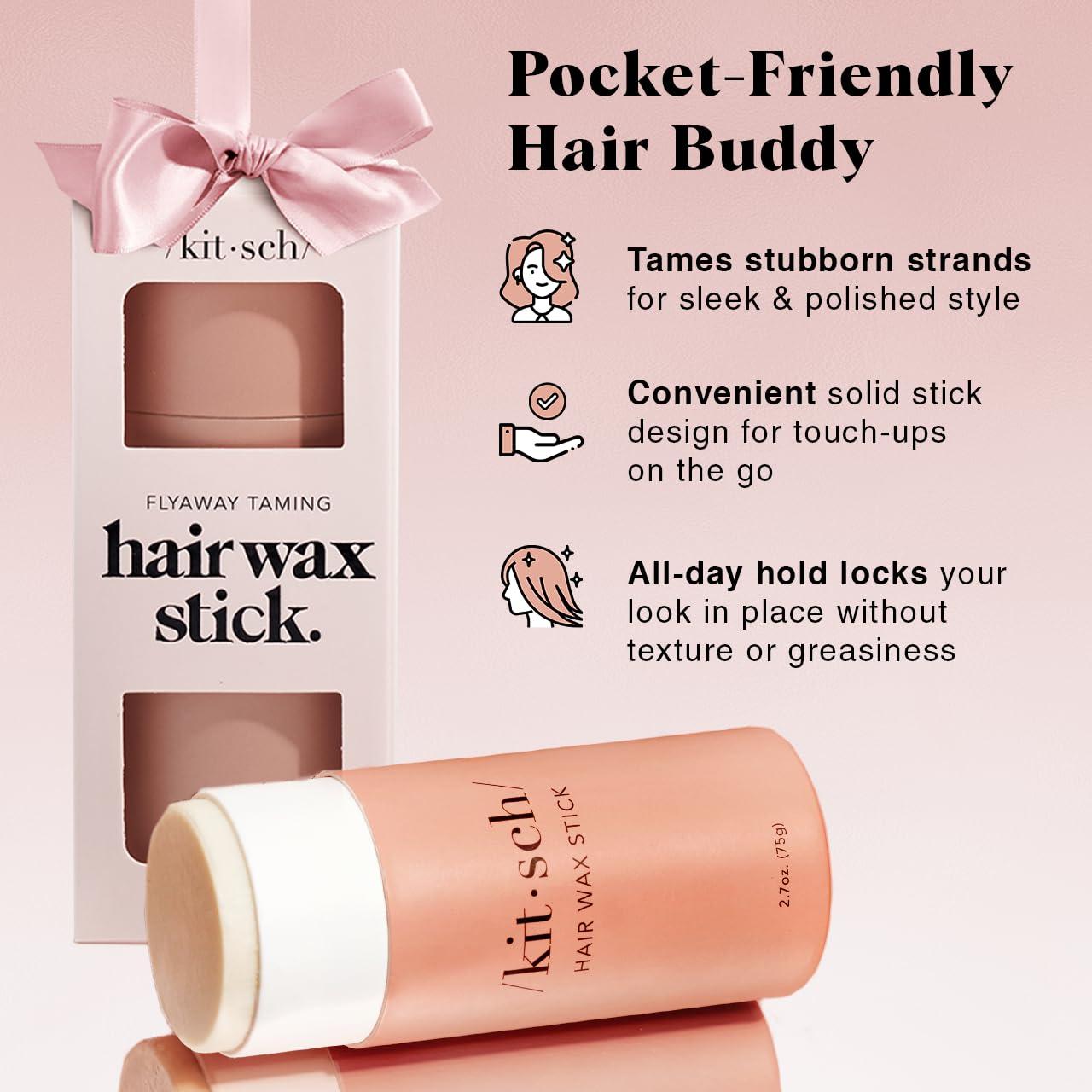 imageKitsch Hair Wax Stick for Women ampamp Men  Hair Slick Back Stick AntiFrizz and Fly Away Hair Tamer No Residue Hair Finishing Stick for Flyaways All Day Hold Styling Product for Smoothing Hair Strands