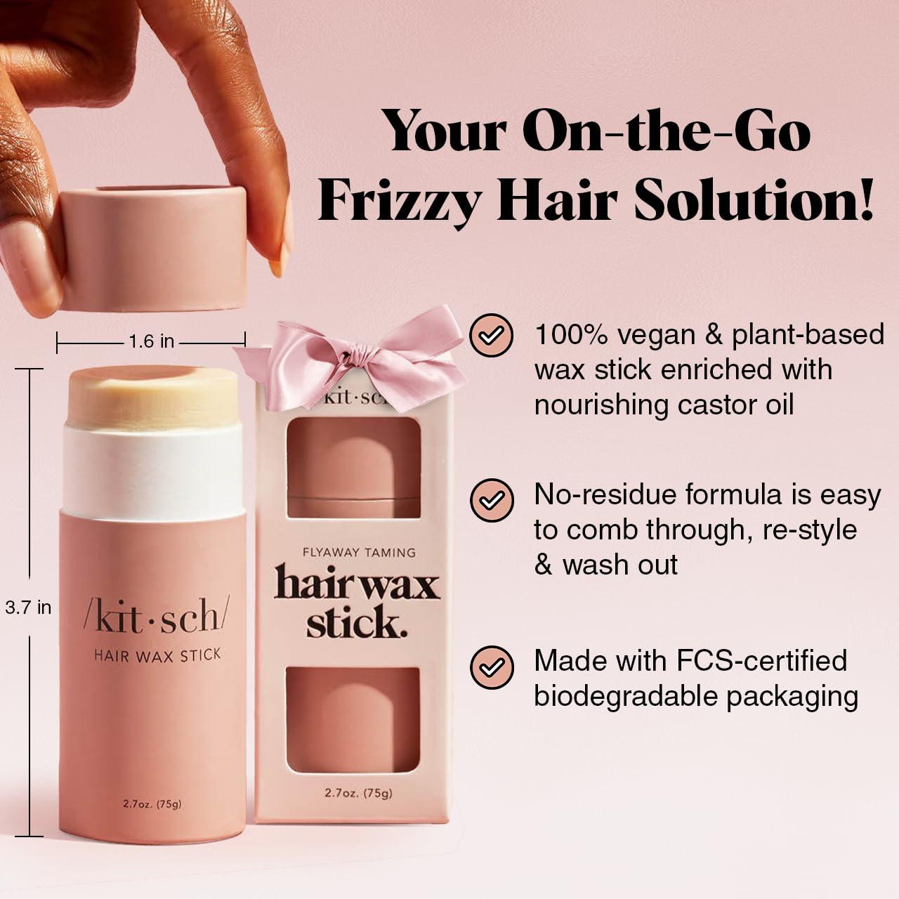 imageKitsch Hair Wax Stick for Women ampamp Men  Hair Slick Back Stick AntiFrizz and Fly Away Hair Tamer No Residue Hair Finishing Stick for Flyaways All Day Hold Styling Product for Smoothing Hair Strands