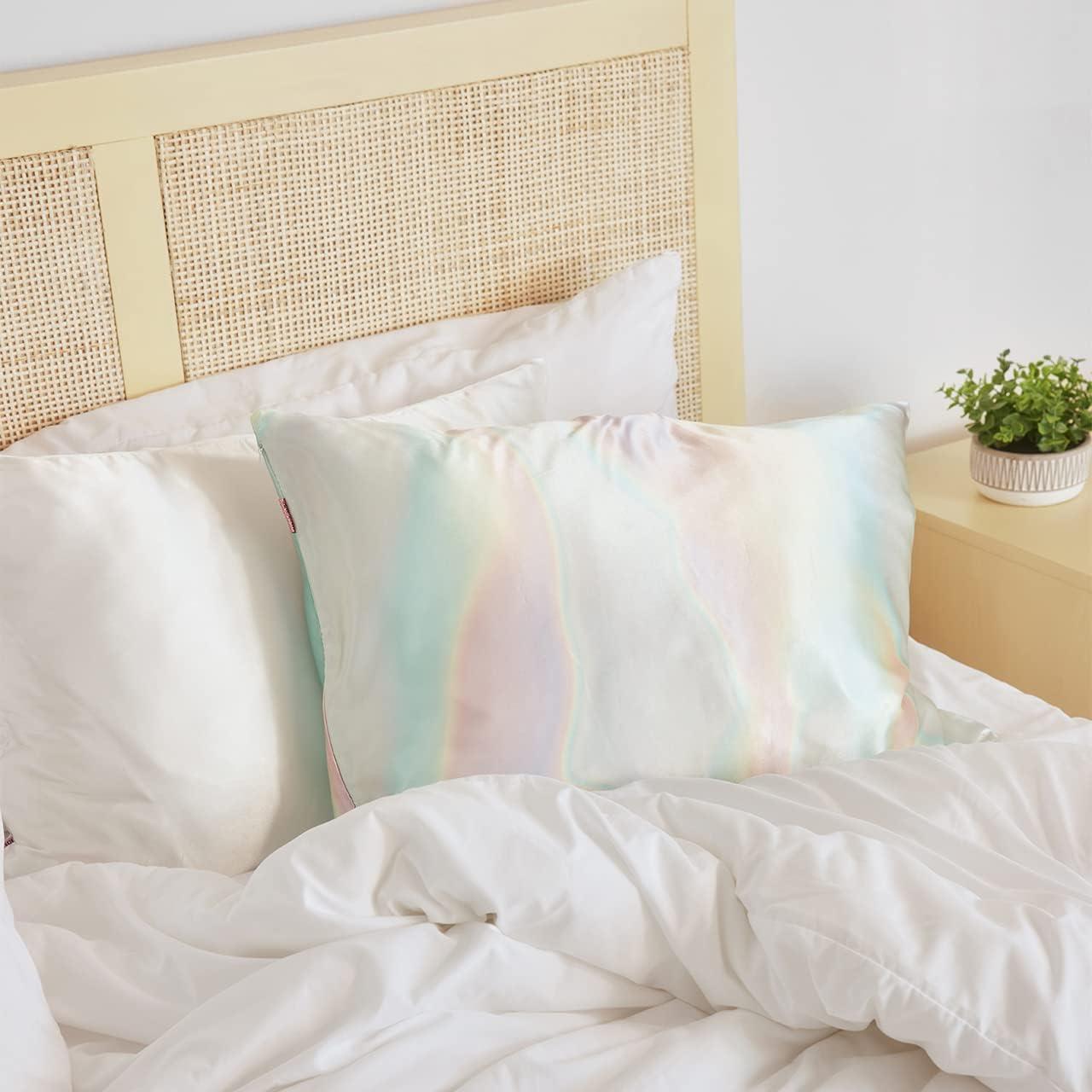 imageKitsch Holiday Satin Pillowcase with Zipper for Hair and Skin Softer Than Silk Pillow Cases 2 Pack Cooling Pillow Covers Machine Washable WrinkleFree Satin Queen Size Set of 2 19quotx26quot BlushAura