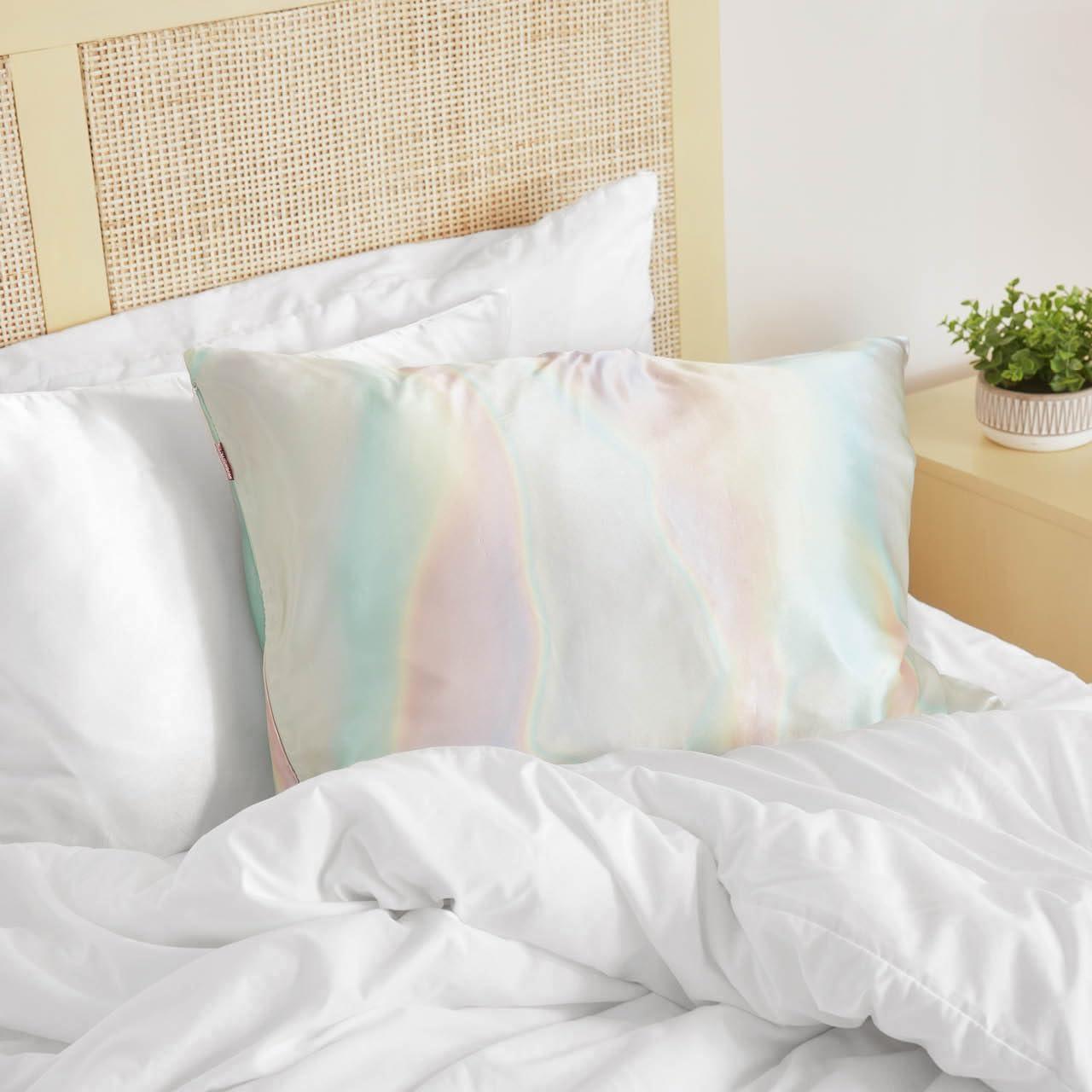 imageKitsch Holiday Satin Pillowcase with Zipper for Hair and Skin Softer Than Silk Pillow Cases 2 Pack Cooling Pillow Covers Machine Washable WrinkleFree Satin Queen Size Set of 2 19quotx26quot BlushAura
