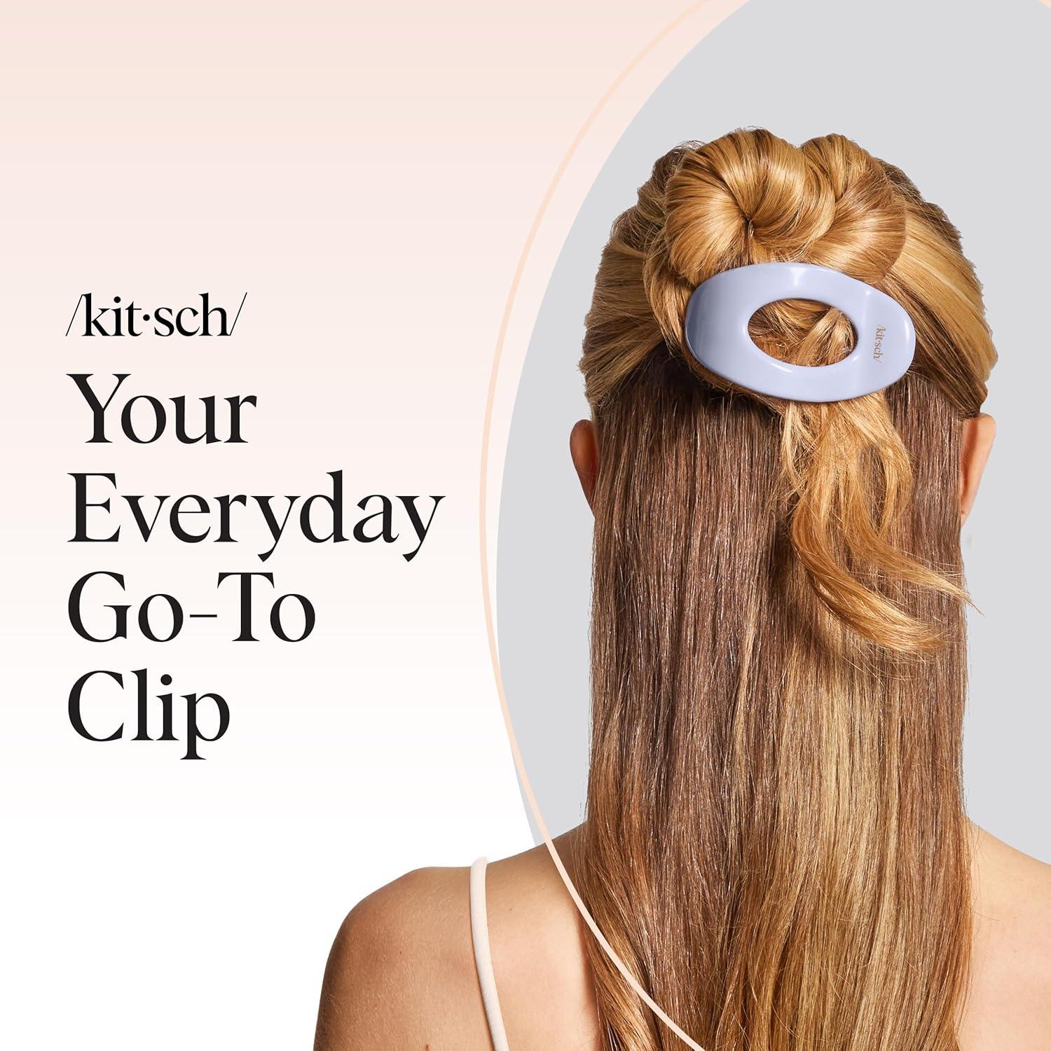 imageKitsch Medium Flat Claw Clips for Women  Stylish Flat Hair Clips Strong Hold for Thick ampamp Fine Hair  NonSlip for Secure Comfortable AllDay Wear  Ideal Gifts for Women  CherryHydrangea Breeze