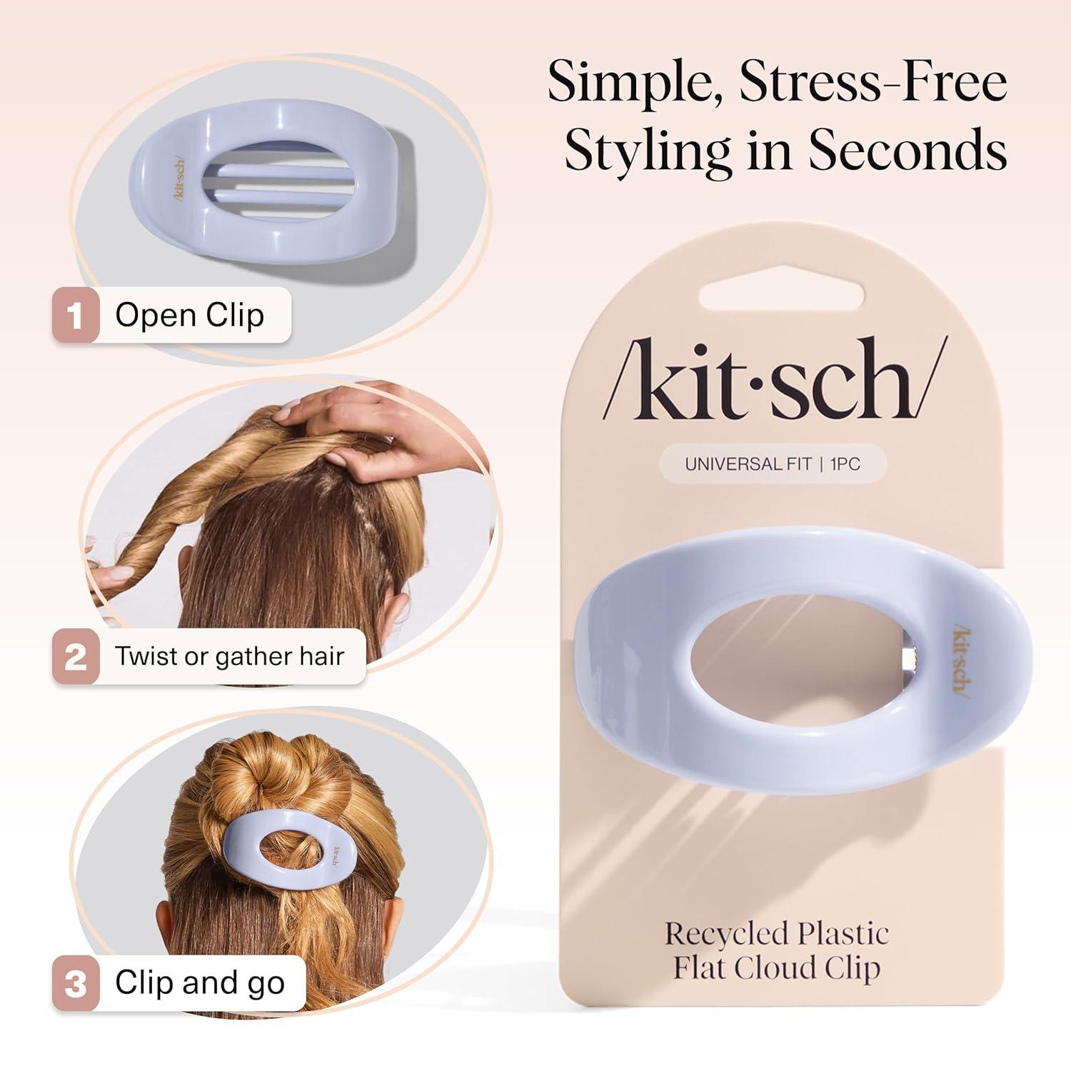 imageKitsch Medium Flat Claw Clips for Women  Stylish Flat Hair Clips Strong Hold for Thick ampamp Fine Hair  NonSlip for Secure Comfortable AllDay Wear  Ideal Gifts for Women  CherryHydrangea Breeze