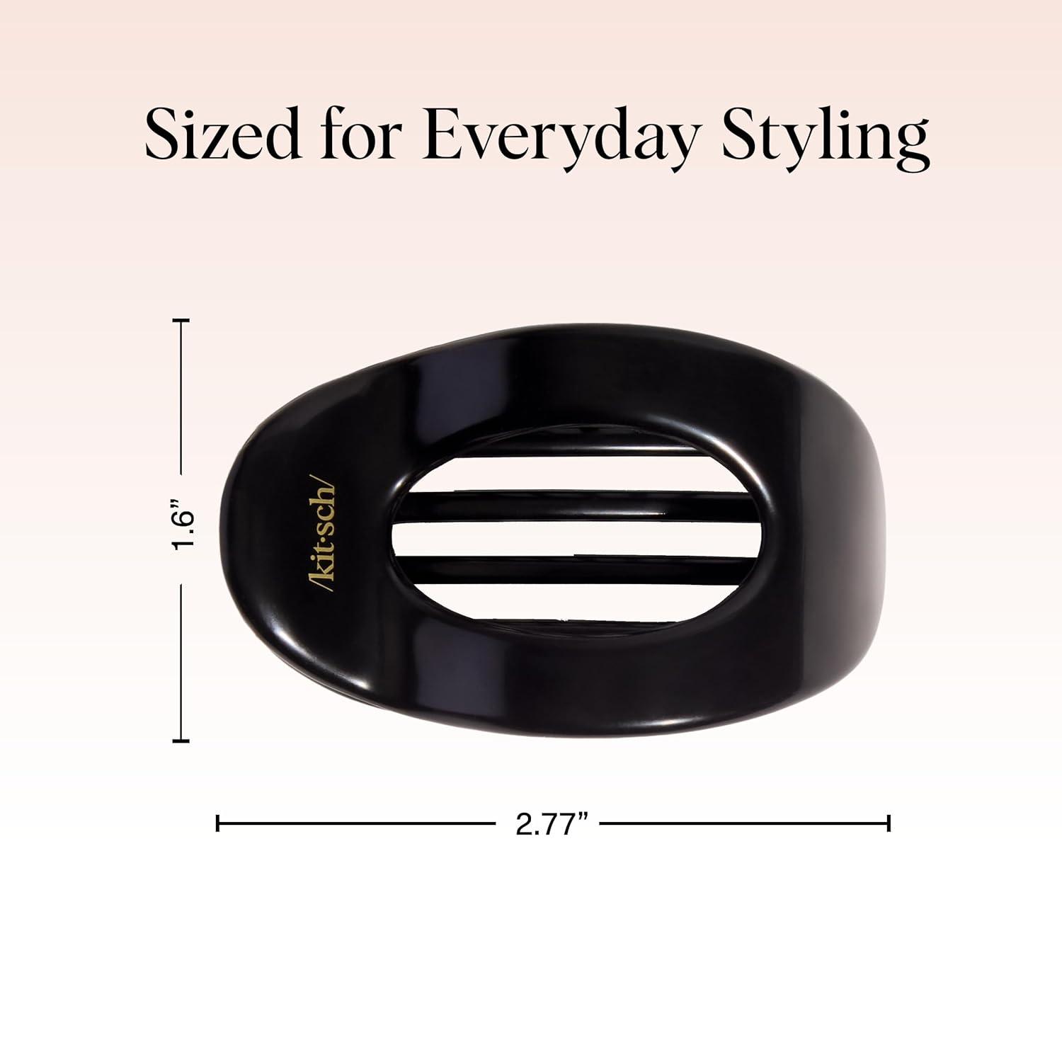 imageKitsch Medium Flat Claw Clips for Women  Stylish Flat Hair Clips Strong Hold for Thick ampamp Fine Hair  NonSlip for Secure Comfortable AllDay Wear  Ideal Gifts for Women  CherrySBlack
