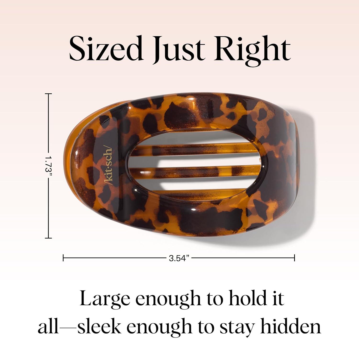imageKitsch Medium Flat Claw Clips for Women  Stylish Flat Hair Clips Strong Hold for Thick ampamp Fine Hair  NonSlip for Secure Comfortable AllDay Wear  Ideal Gifts for Women  CherryMTortoise
