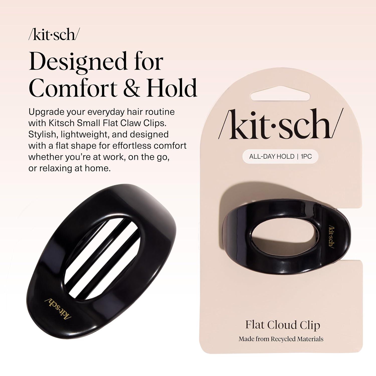 imageKitsch Medium Flat Claw Clips for Women  Stylish Flat Hair Clips Strong Hold for Thick ampamp Fine Hair  NonSlip for Secure Comfortable AllDay Wear  Ideal Gifts for Women  CherrySBlack