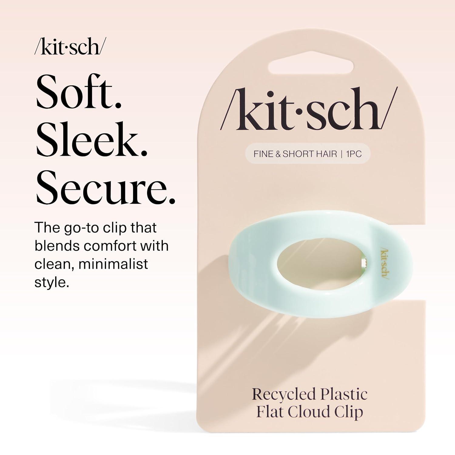 imageKitsch Medium Flat Claw Clips for Women  Stylish Flat Hair Clips for Women Strong Hold for Thick ampamp Fine Hair  NonSlip for Secure Comfortable AllDay Wear  BlackSage Leaf
