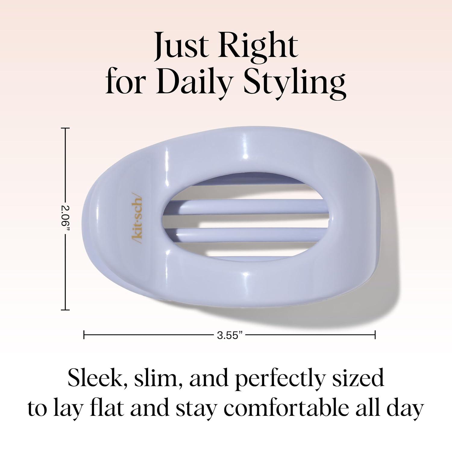 imageKitsch Medium Flat Claw Clips for Women  Stylish Flat Hair Clips for Women Strong Hold for Thick ampamp Fine Hair  NonSlip for Secure Comfortable AllDay Wear  BlackHydrangea Breeze