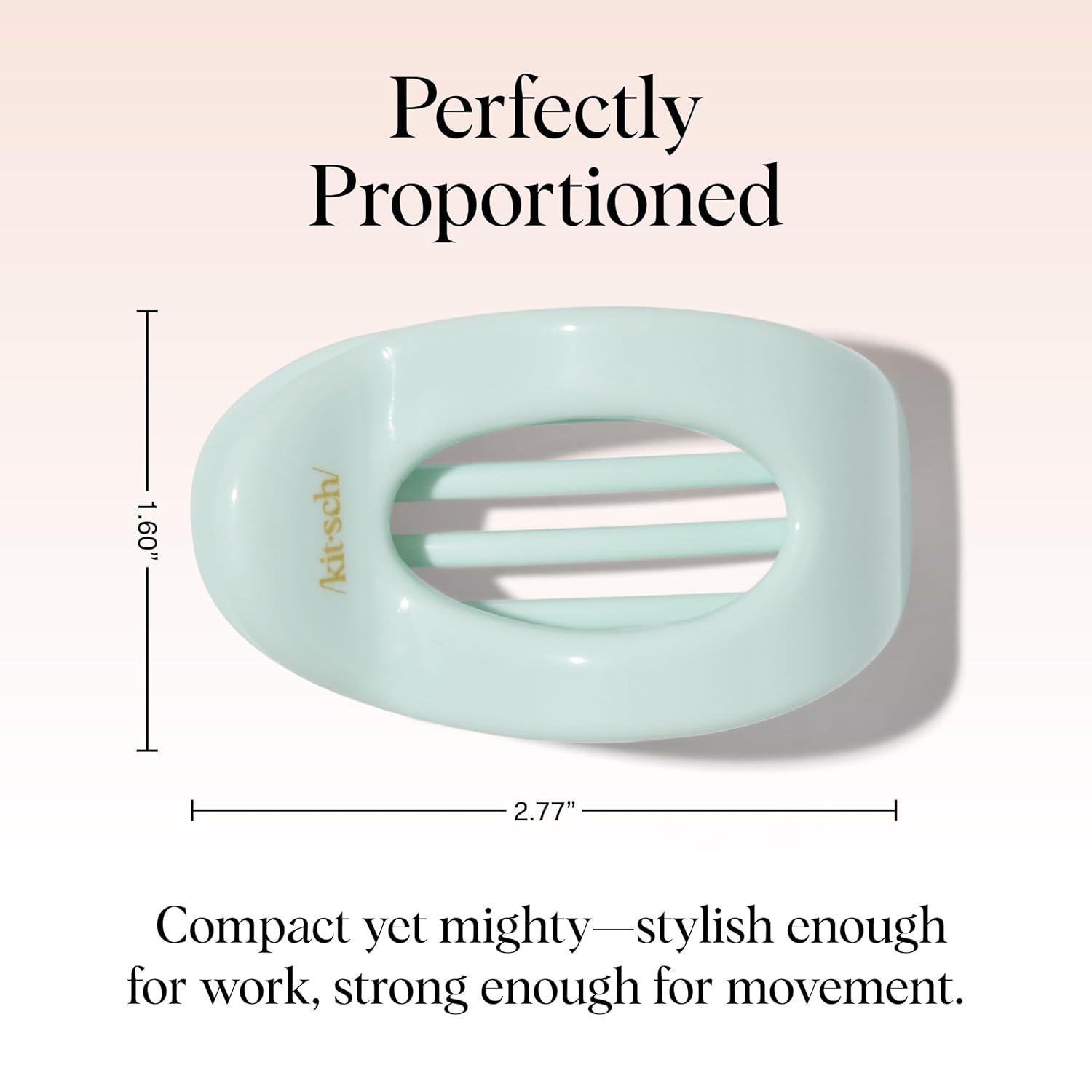 imageKitsch Medium Flat Claw Clips for Women  Stylish Flat Hair Clips for Women Strong Hold for Thick ampamp Fine Hair  NonSlip for Secure Comfortable AllDay Wear  BlackSage Leaf