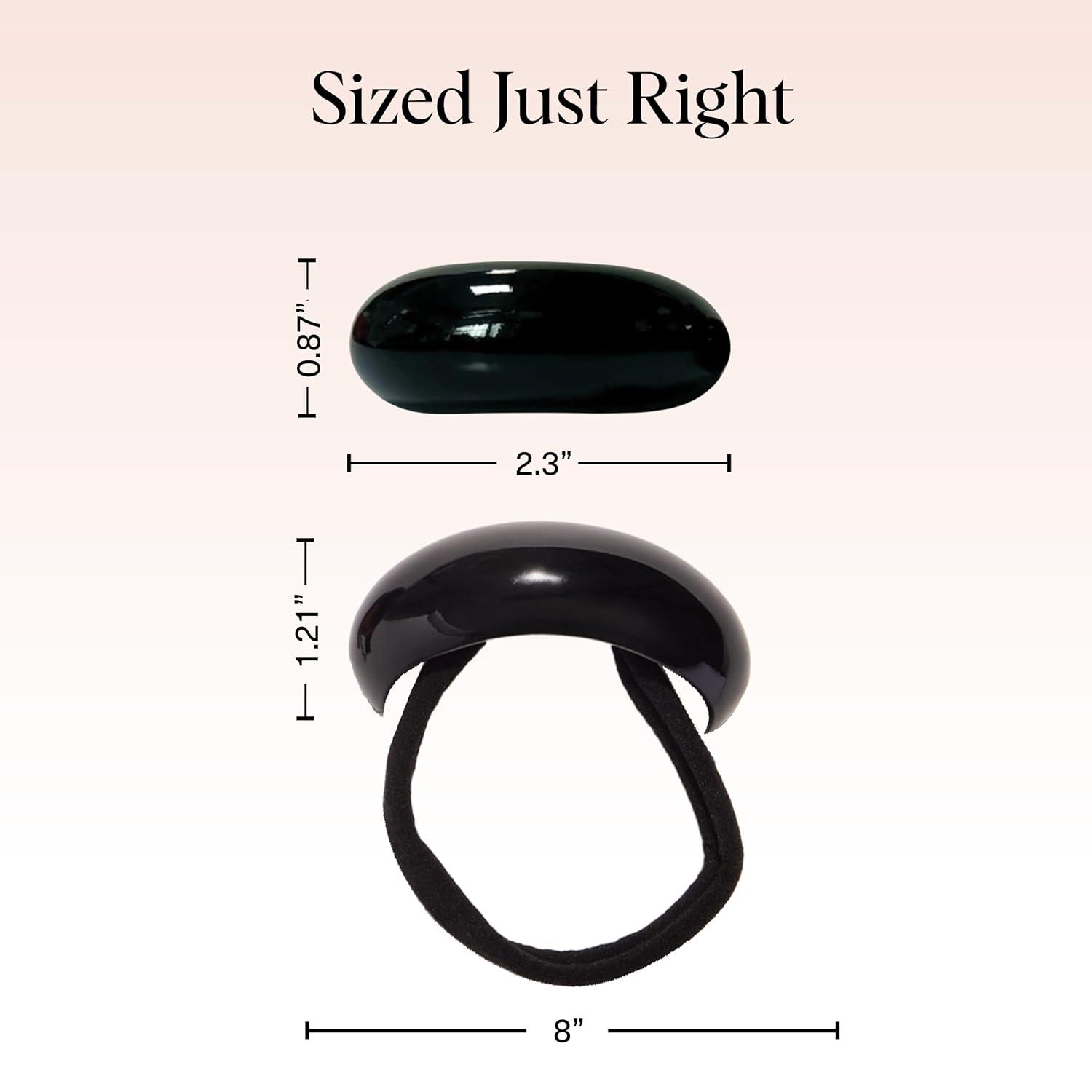 imageKitsch Medium Hair Cuffs for Braids ampamp Ponytails  Sleek Hair Ties No Damage for Women  Recycled Plastic ampamp Nylon Elastics  Stylish ampamp Durable  Black ampamp Tort 2pcsBlack  Tort