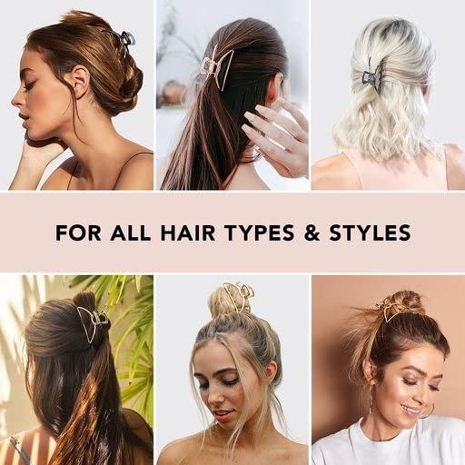 imageKitsch Metal Hair Clips for Women  Durable ampamp Elegant Metal Claw Clips Perfect for Everyday Use ampamp Special Occasions  Ideal Gifts for Women  Gold 1 PcHematite