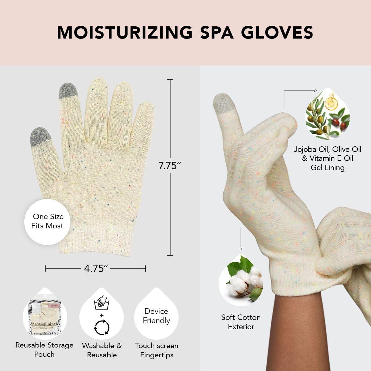 imageKitsch Moisturizing Gloves Overnight for Dry Hands Treatment for Women ampamp Men  Soft Hydrating ampamp Infused Gel Spa Gloves for Kids One Size Fits Most Washable ampamp Reusable Pair