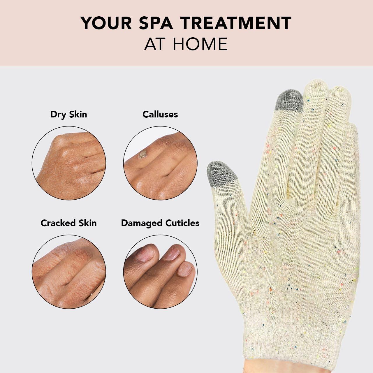 imageKitsch Moisturizing Gloves Overnight for Dry Hands Treatment for Women ampamp Men  Soft Hydrating ampamp Infused Gel Spa Gloves for Kids One Size Fits Most Washable ampamp Reusable Pair