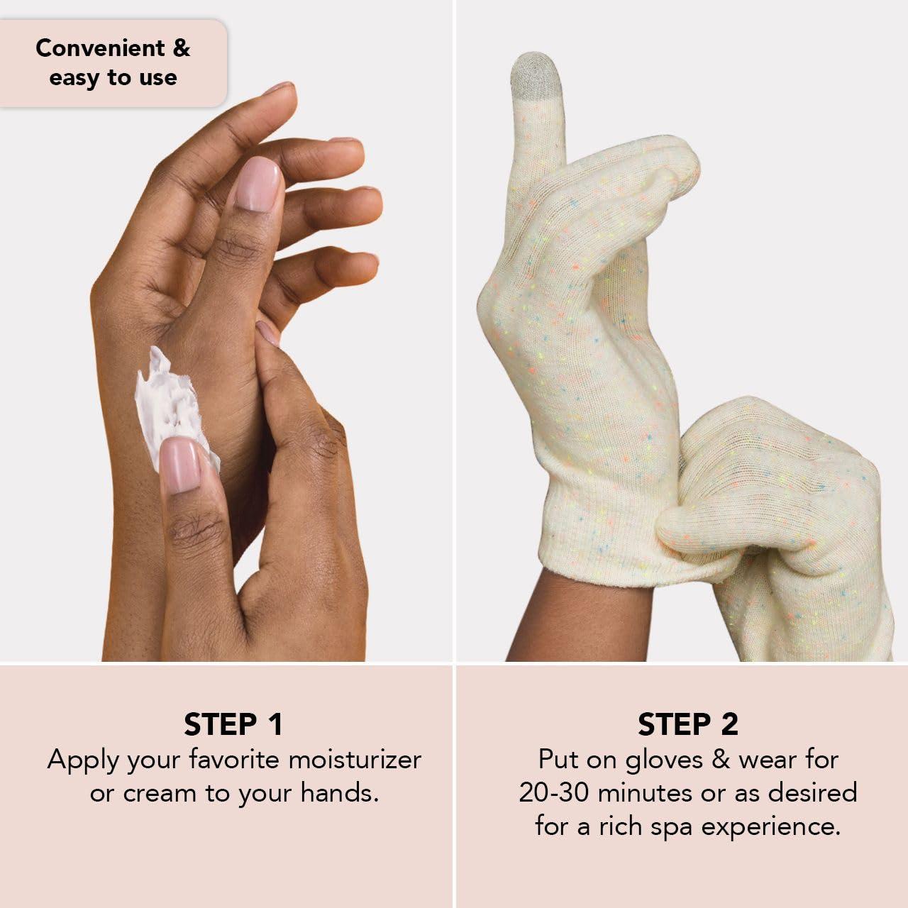 imageKitsch Moisturizing Gloves Overnight for Dry Hands Treatment for Women ampamp Men  Soft Hydrating ampamp Infused Gel Spa Gloves for Kids One Size Fits Most Washable ampamp Reusable Pair