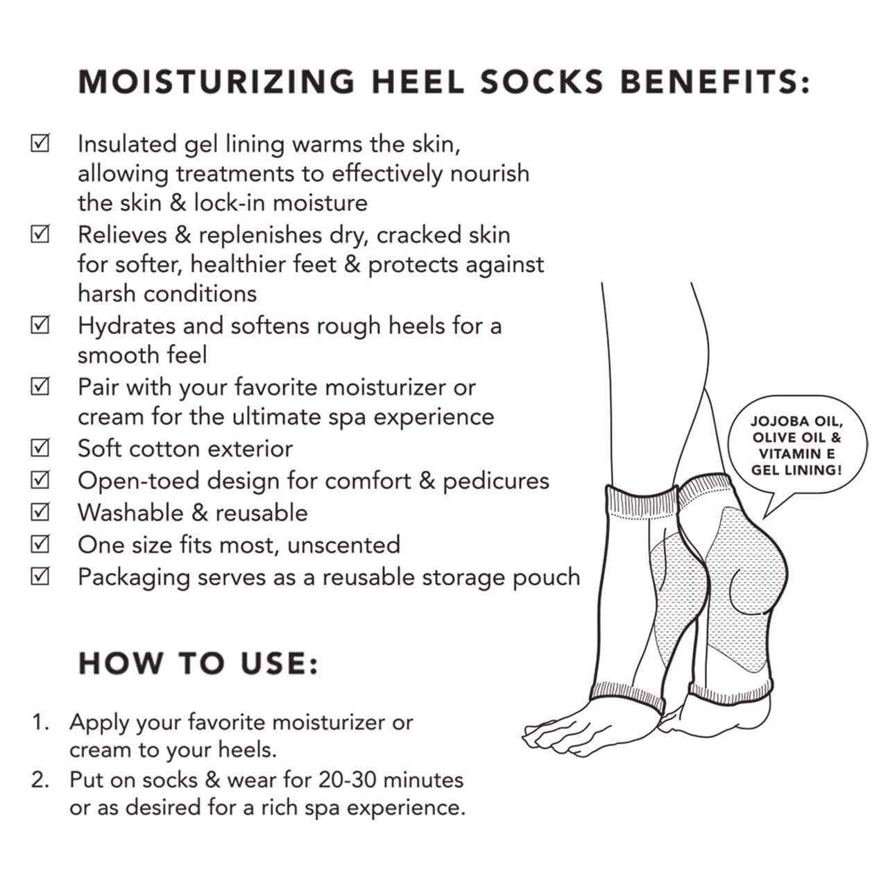 imageKitsch Moisturizing Socks for Cracked Heel Treatment  Reusable Spa Socks for Women ampamp Men with Insulated Gel Lining  Overnight Heel Socks for Dry Cracked Feet Hydrating OpenToe Design  1 PairCream